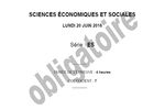 Bac 2016 Sciences Economiques et Sociales à télécharger Bac 2016 Sciences Economiques et Sociales