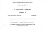 Sujet Bac Français 2011 à télécharger Sujet Bac Français 2011