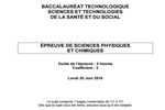 Bac 2016 Physique-Chimie ST2S à télécharger Bac 2016 Physique-Chimie ST2S