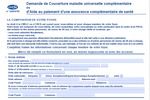 Formulaire de demande de couverture de maladie universelle complémentaire à télécharger Formulaire de demande de couverture de maladie universelle complémentaire