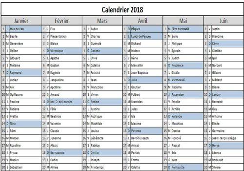 modele planning excel 2018