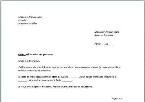 declaration de grossesse declaration de grossesse