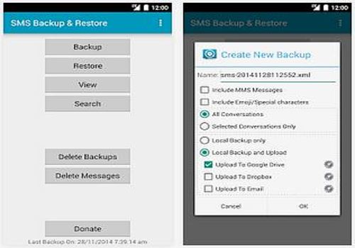 restore sms from google drive backup