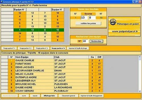 Tableau Pour Organiser Un Concours De Pétanque www.logitheque.com