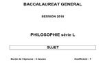 Bac 2018 - Philosophie - Série L à télécharger Bac 2018 - Philosophie - Série L