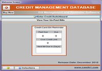 Credit Management Database