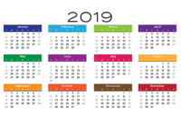 Calendrier 2019 simple