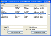 Password Recovery Engine for Network Connections