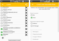 Bagage - Liste d'emballage Android