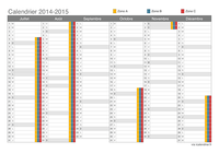 Calendrier semestriel des vacances scolaires 2014-2015