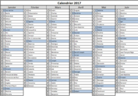 Calendrier 2017 au format PDF