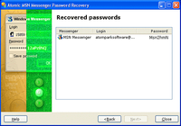 Atomic MSN Password Recovery