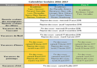 Calendrier Vacances Scolaires 2016-2017