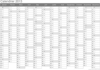 Calendrier 2013 Excel - format annuel - Calendrier2013.net
