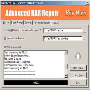 advanced rar repair advanced options