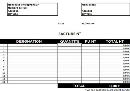 Descargar Modèle de facture pour auto-entrepreneur para ...