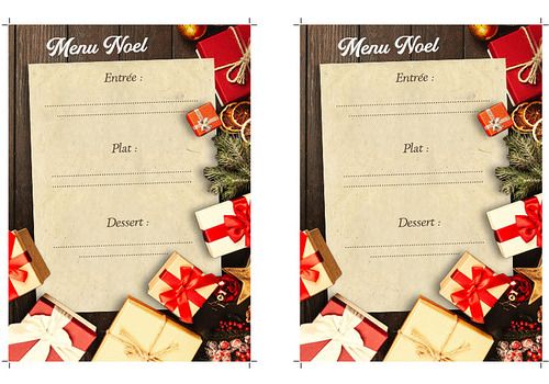 Télécharger Modèle de menu de Noël Word 1.0 pour Windows | Freeware
